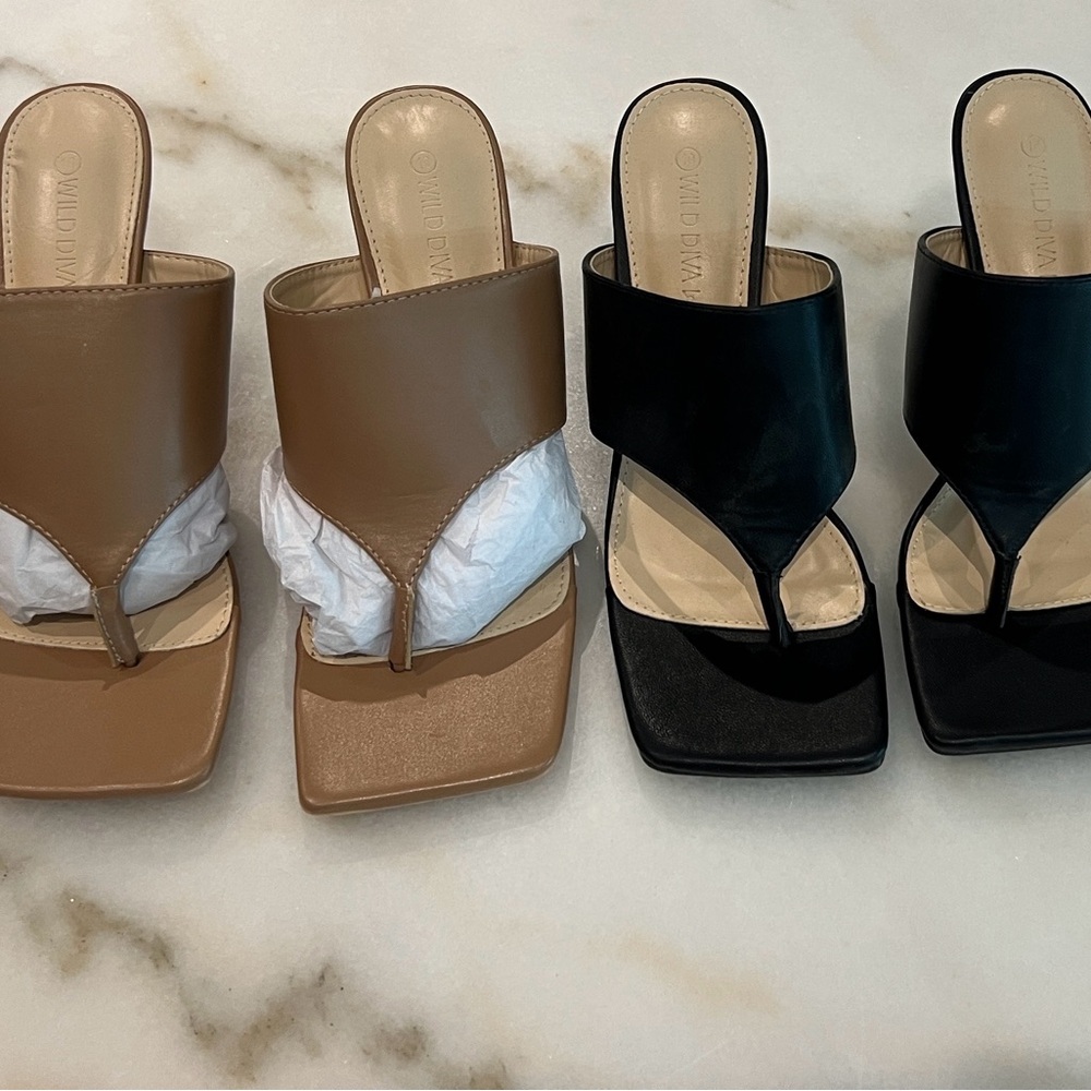 Wild Diva Women's Brown and Black Sandals